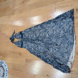 BCBGMaxAzria Teal and Cream Dress